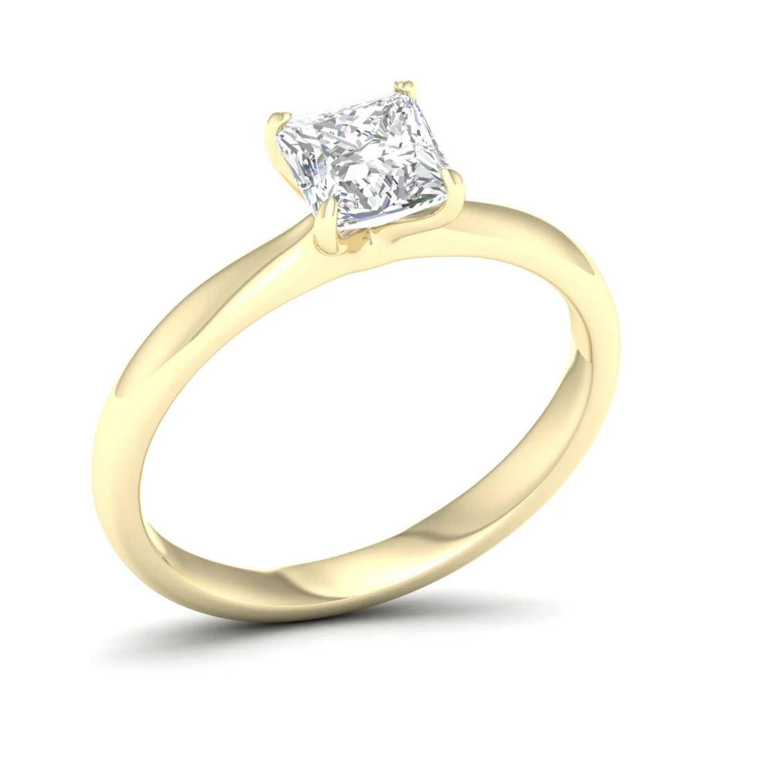1 CTW Classic Princess Cut Lab Grown Diamond Ring