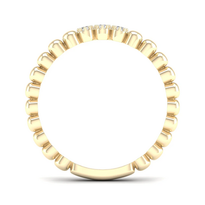 0.05Ctw Lab Grown Diamond Three Stone Bubble Stack Wedding Band