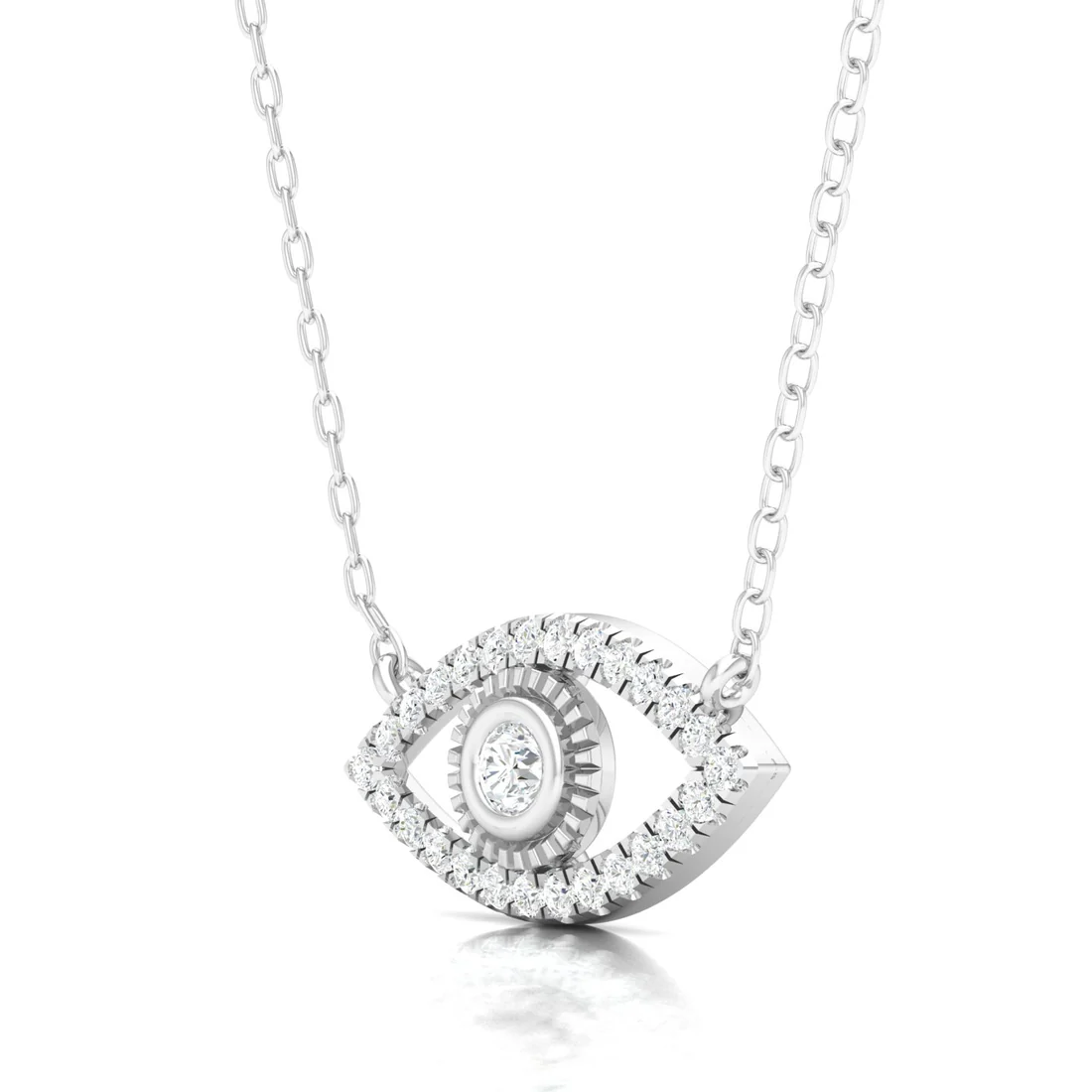 0.20 CTW Lab Grown Diamond Evil Eye Milgrain Pendant