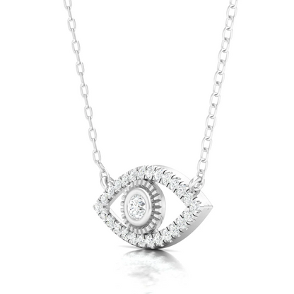 0.20 CTW Lab Grown Diamond Evil Eye Milgrain Pendant