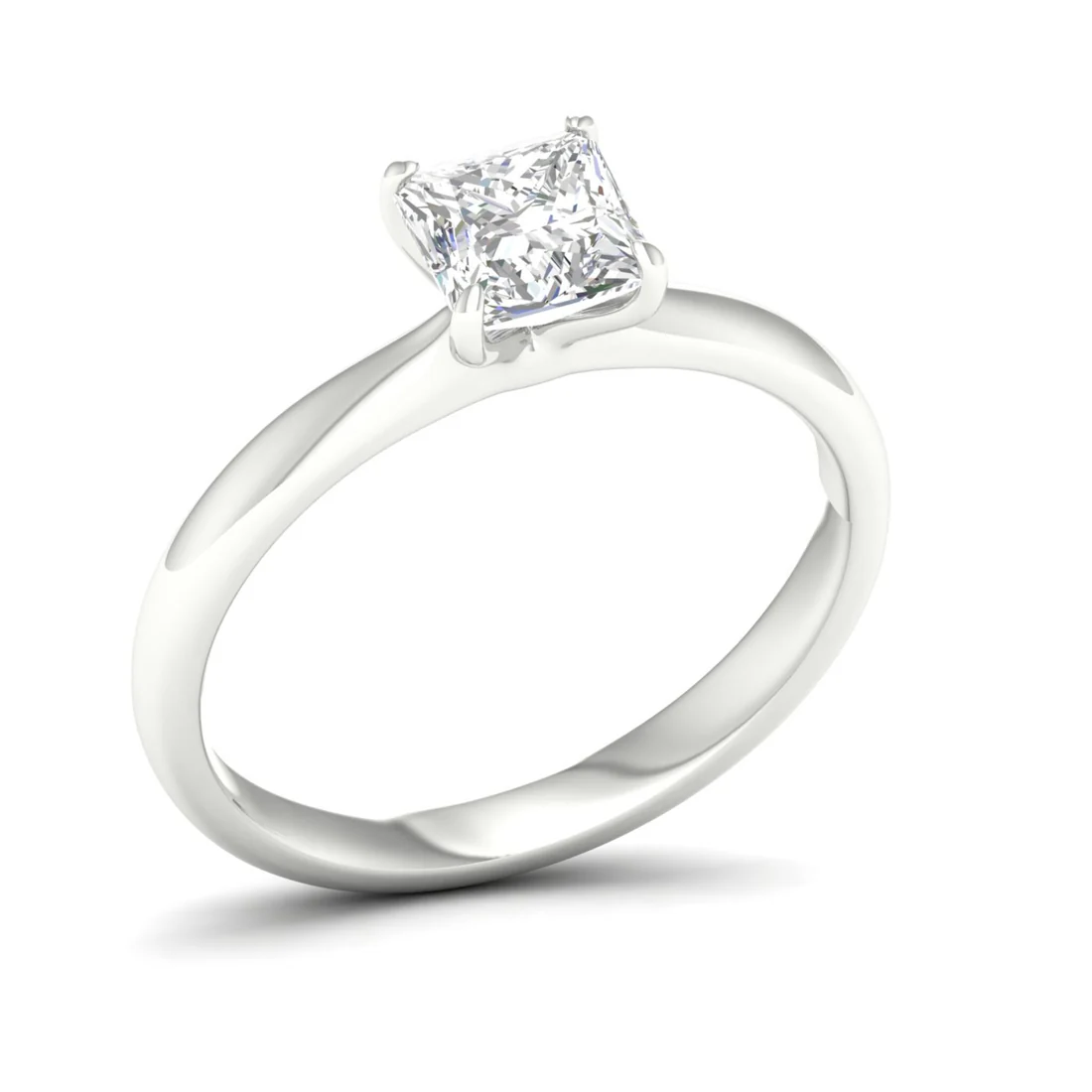1 CTW Classic Princess Cut Lab Grown Diamond Ring