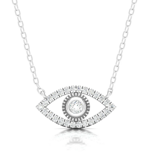 0.20 CTW Lab Grown Diamond Evil Eye Milgrain Pendant