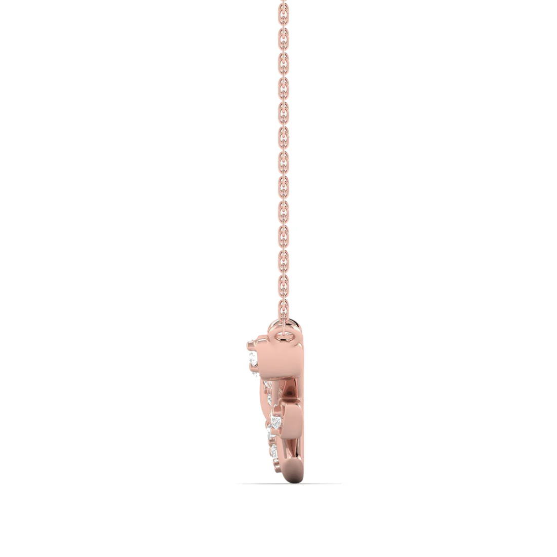 0.10 CTW Lab Grown Diamond Leaf Pendant