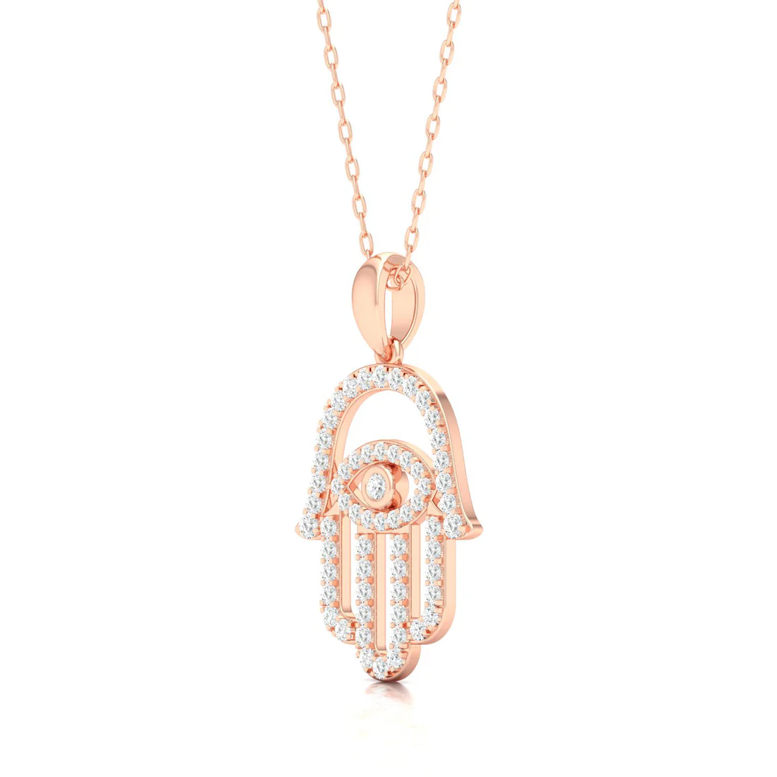 0.40 CTW Lab Grown Diamond Hamsa Pendant