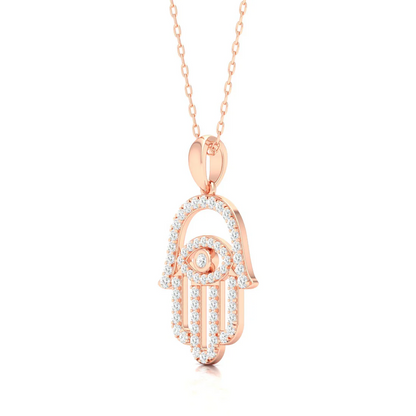 0.40 CTW Lab Grown Diamond Hamsa Pendant