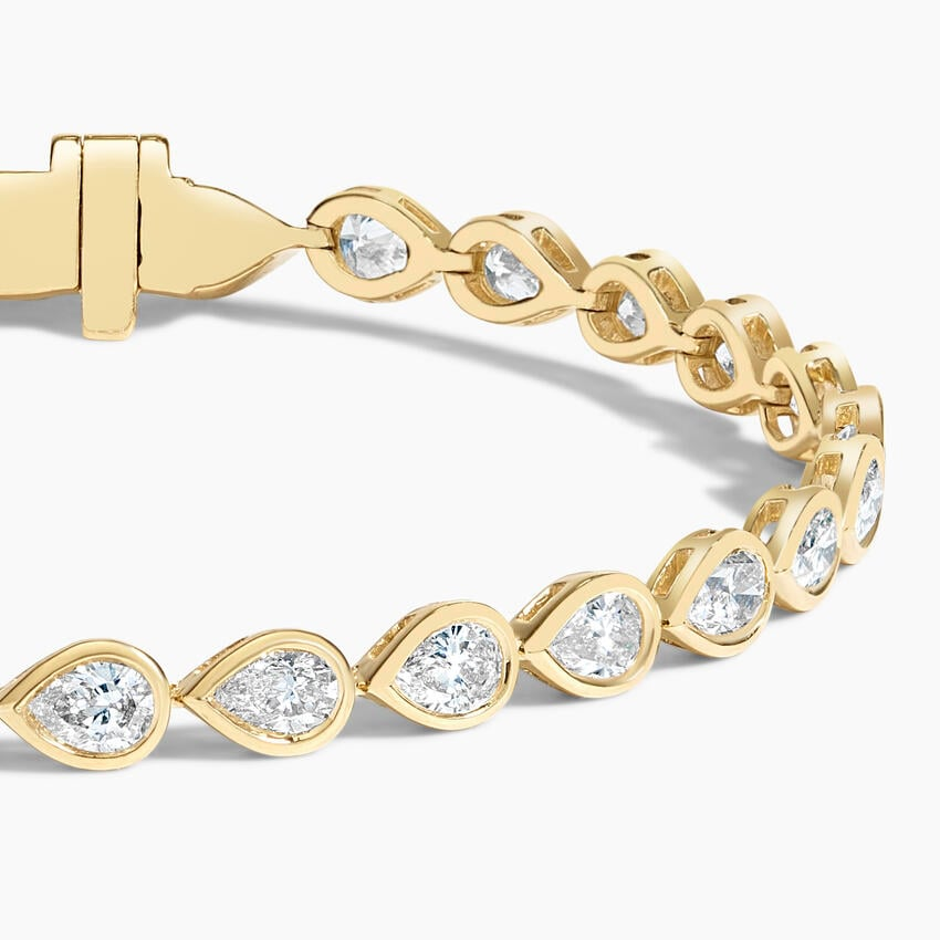 2.75CTW 6.5 inch Pear Lab Grown Diamond Bezel Tennis Bracelet