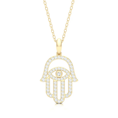 0.40 CTW Lab Grown Diamond Hamsa Pendant