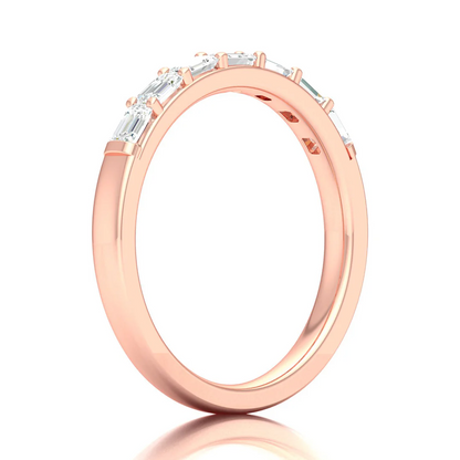 0.70Ctw Lab Grown Diamond baguette Stack Wedding Band