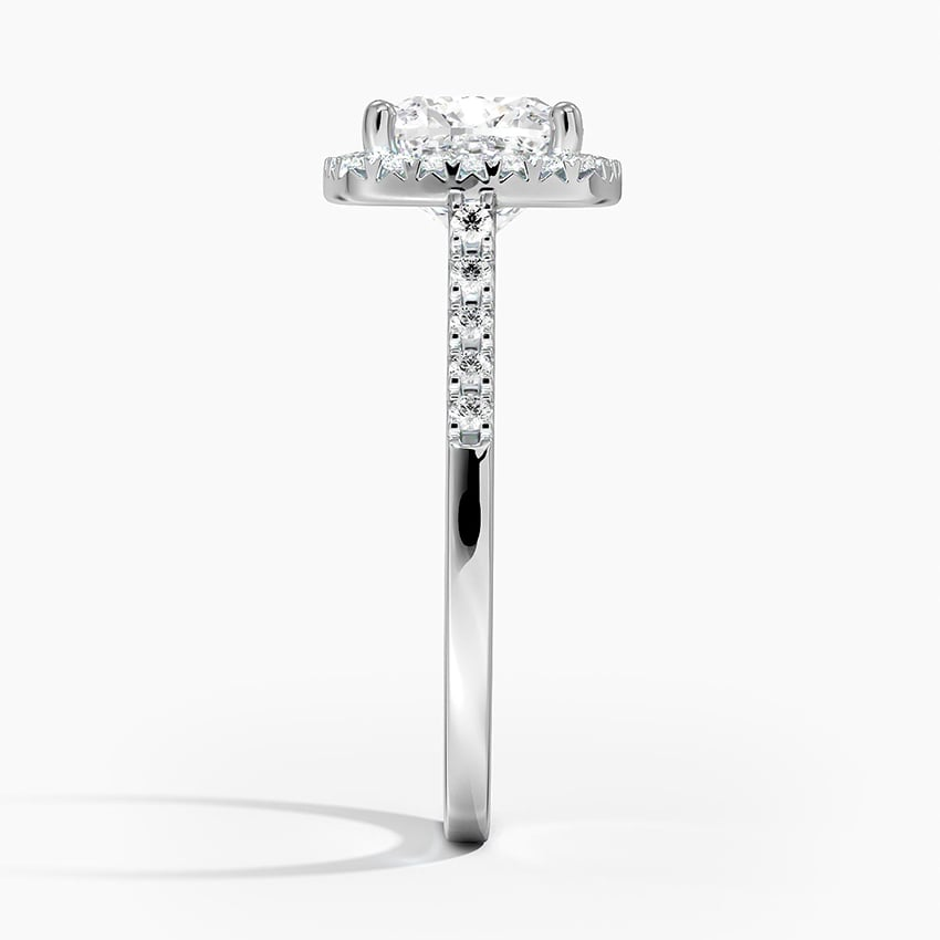 2 Ct Round Lab Grown Diamond Halo Engagement Ring