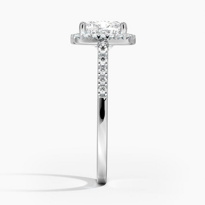 2 Ct Round Lab Grown Diamond Halo Engagement Ring