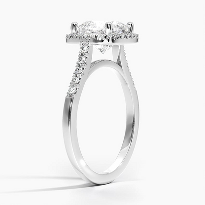 2 Ct Round Lab Grown Diamond Halo Engagement Ring