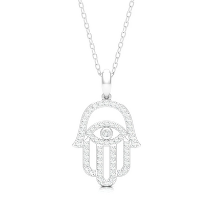 0.40 CTW Lab Grown Diamond Hamsa Pendant