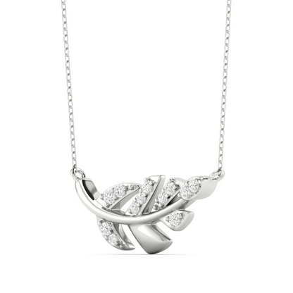 0.10 CTW Lab Grown Diamond Leaf Pendant