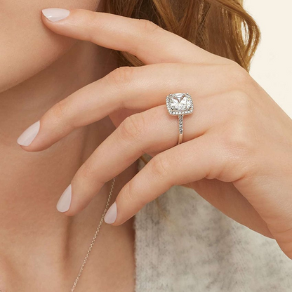 2 Ct Round Lab Grown Diamond Halo Engagement Ring