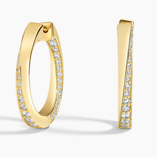 1/2 CTW Lab Grown Diamond Hoop Earrings