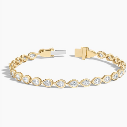 2.75CTW 6.5 inch Pear Lab Grown Diamond Bezel Tennis Bracelet