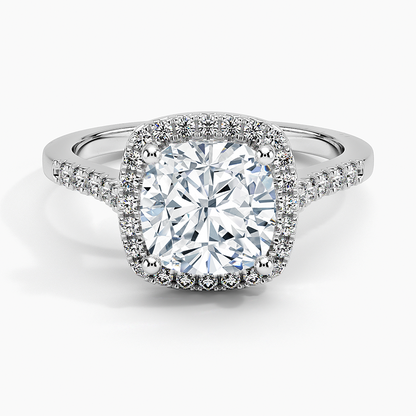 2 Ct Round Lab Grown Diamond Halo Engagement Ring