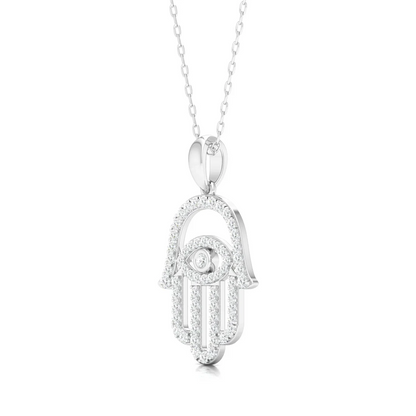 0.40 CTW Lab Grown Diamond Hamsa Pendant