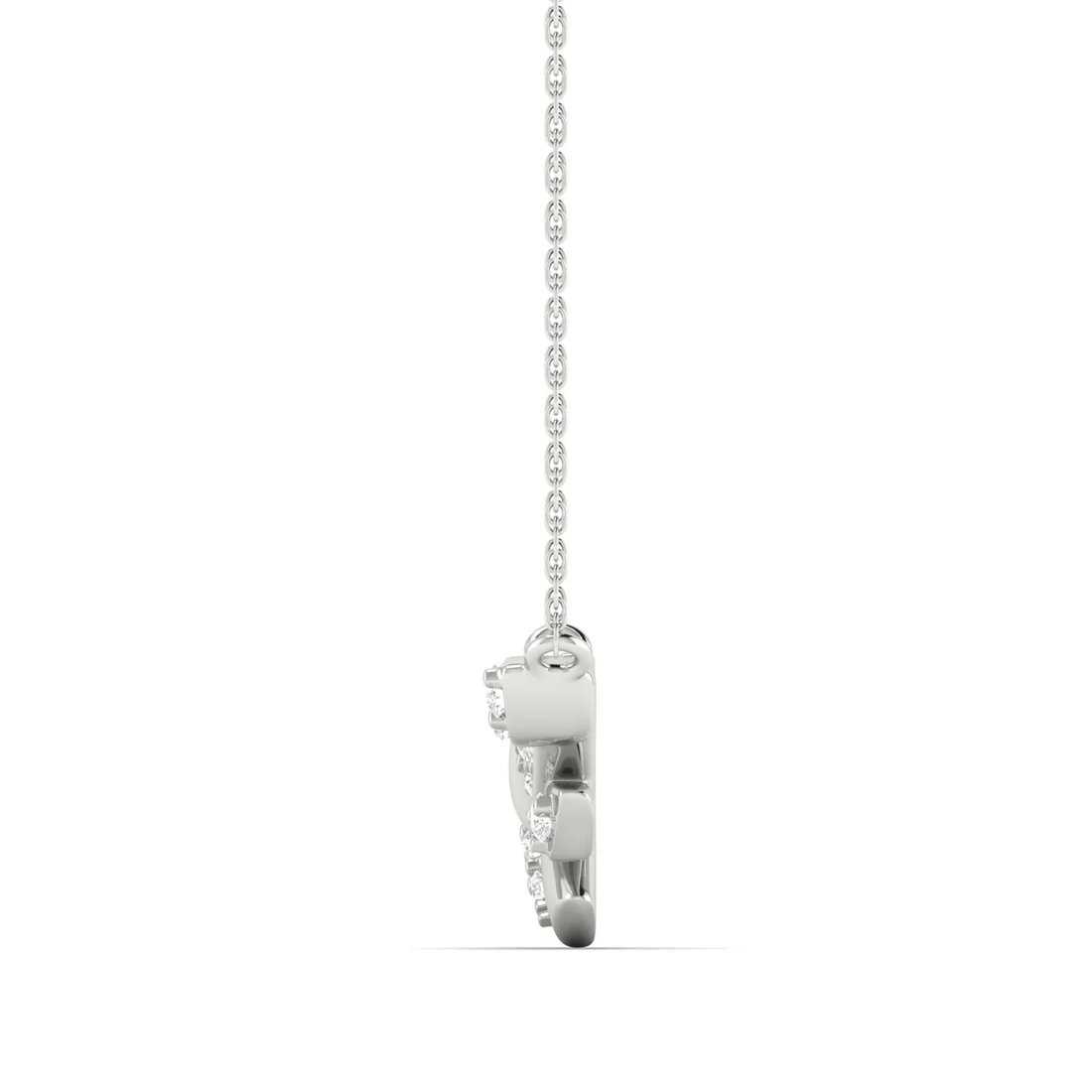 0.10 CTW Lab Grown Diamond Leaf Pendant