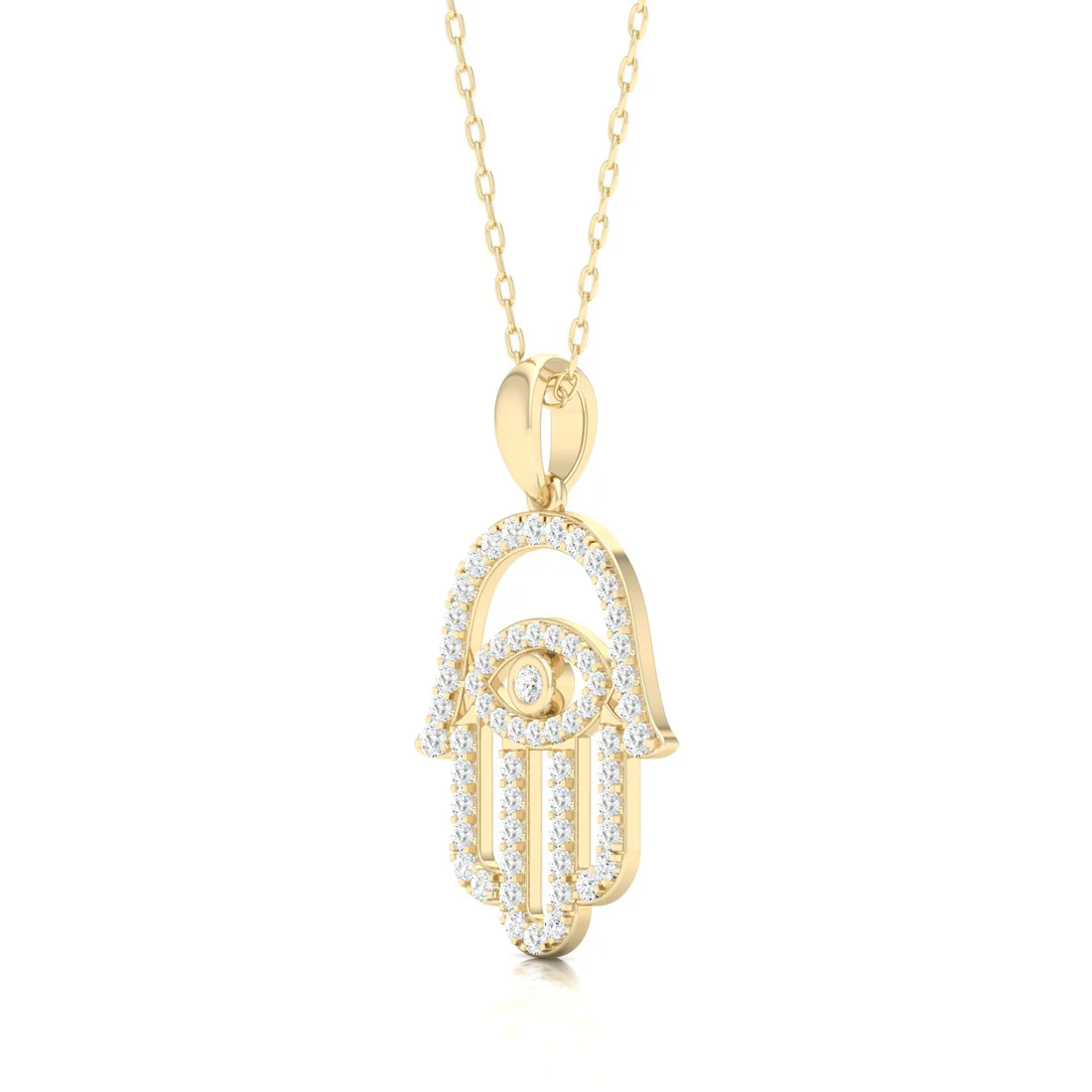 0.40 CTW Lab Grown Diamond Hamsa Pendant