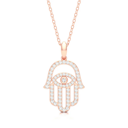 0.40 CTW Lab Grown Diamond Hamsa Pendant