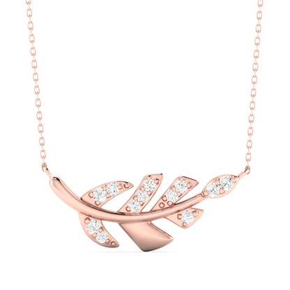 0.10 CTW Lab Grown Diamond Leaf Pendant