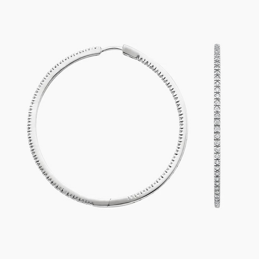 3/4 CTW Lab Grown Diamond Hoop Earrings