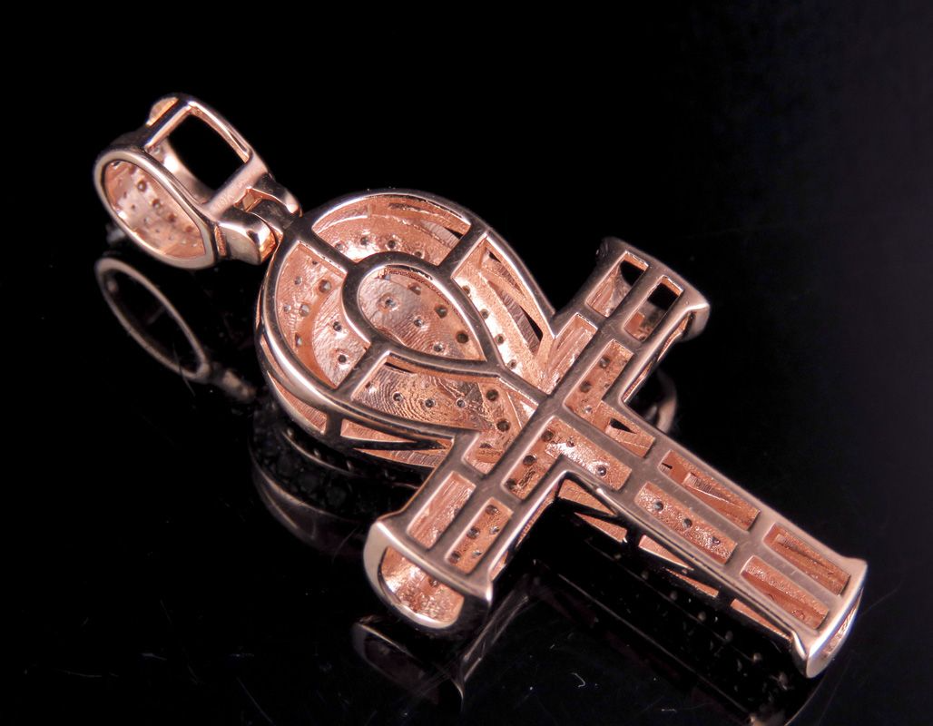 1.50 CTW Unisex Two Tone 10K Ankh Cross Pendant