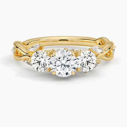 1/2CT Round Lab Grown Diamond Three Stone Ring