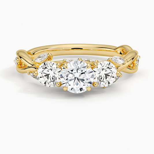 1/2CT Round Lab Grown Diamond Three Stone Ring