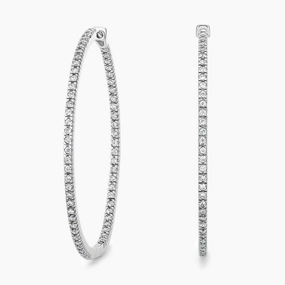 3/4 CTW Lab Grown Diamond Hoop Earrings