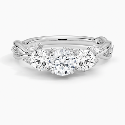 1/2CT Round Lab Grown Diamond Three Stone Ring
