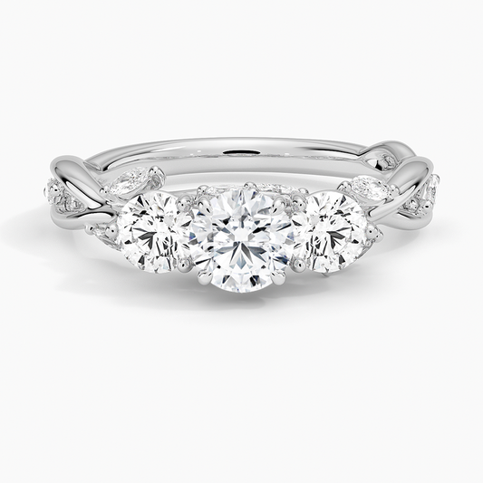1/2CT Round Lab Grown Diamond Three Stone Ring