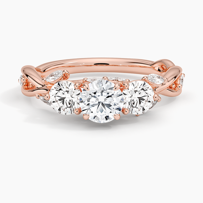 1/2CT Round Lab Grown Diamond Three Stone Ring
