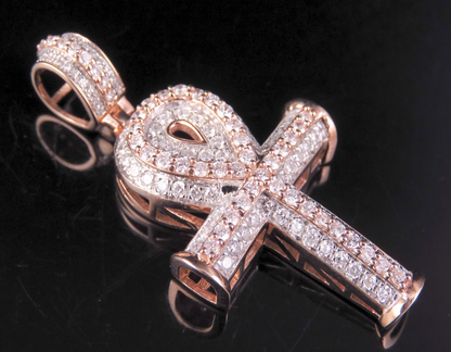 1.50 CTW Unisex Two Tone 10K Ankh Cross Pendant
