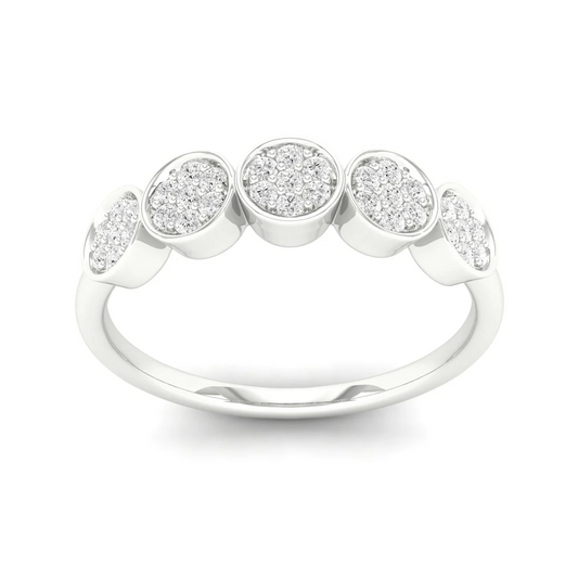 0.20Ctw Lab Grown Diamond Five Stone Wedding Band