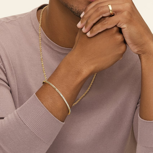 1/2CTW 7 inch Baguette Lab Grown Diamond Bangle Bracelet