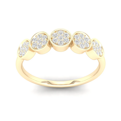 0.20Ctw Lab Grown Diamond Five Stone Wedding Band