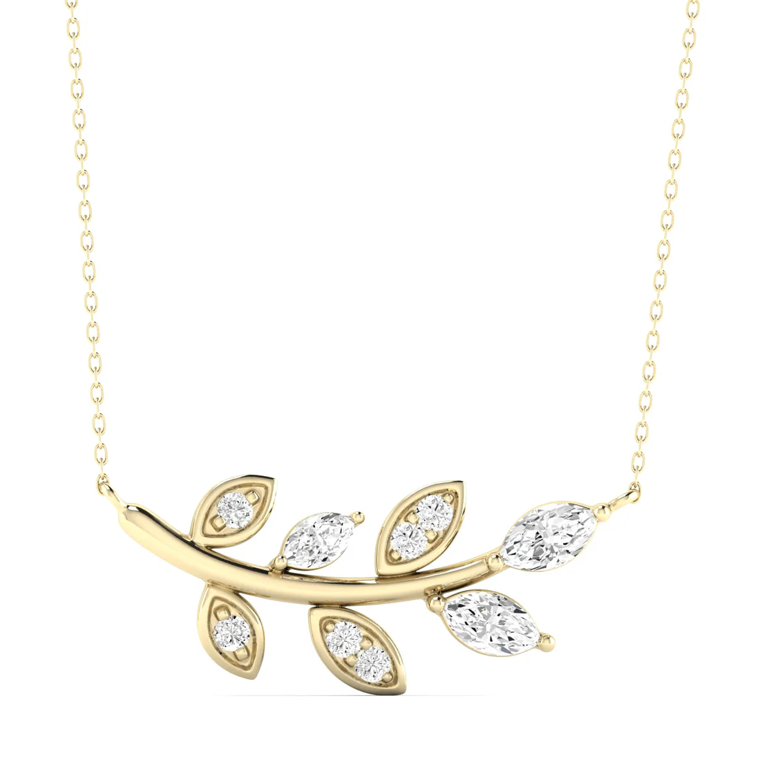 0.30 CTW Lab Grown Diamond Leaf Pendant