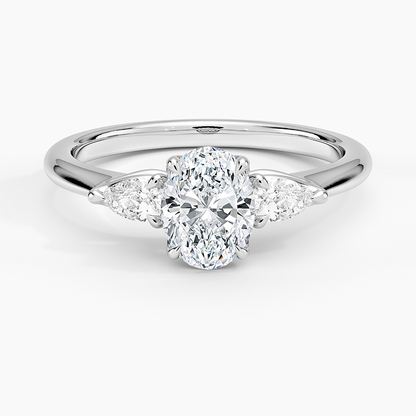 3/4CT Oval Lab Grown Diamond Three Stone Ring