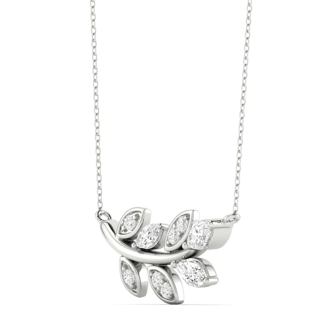 0.30 CTW Lab Grown Diamond Leaf Pendant