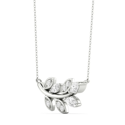 0.30 CTW Lab Grown Diamond Leaf Pendant