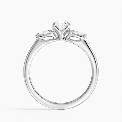 3/4CT Oval Lab Grown Diamond Three Stone Ring