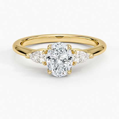 3/4CT Oval Lab Grown Diamond Three Stone Ring