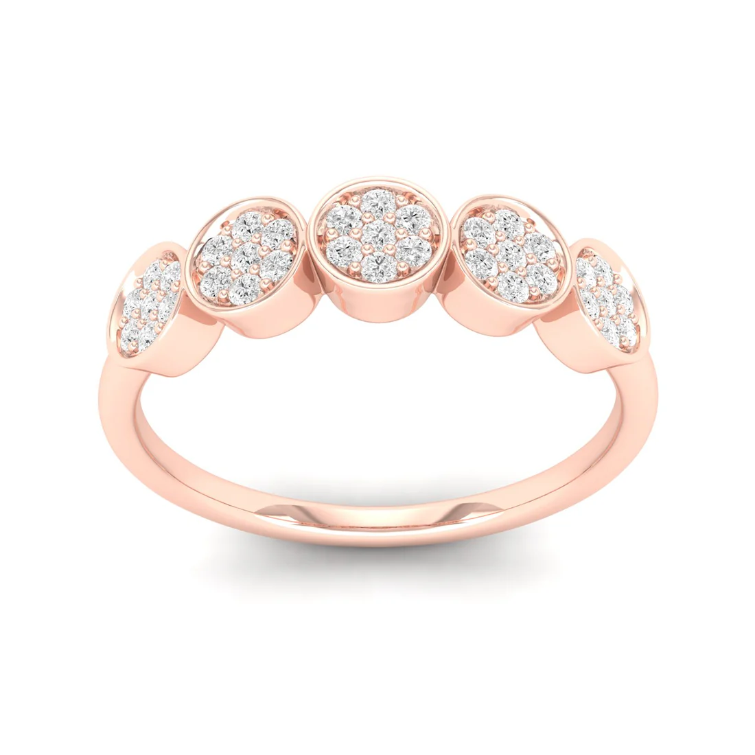 0.20Ctw Lab Grown Diamond Five Stone Wedding Band