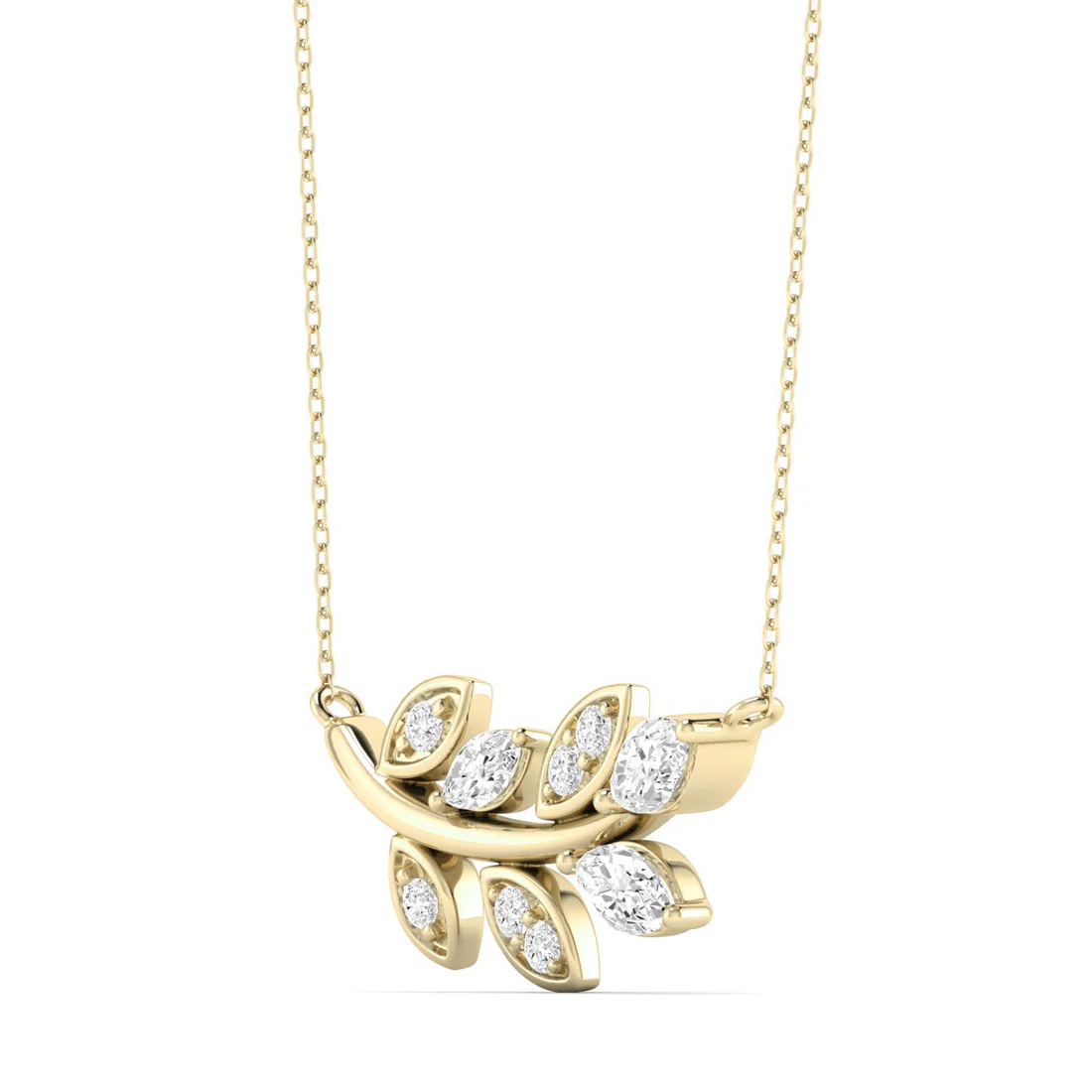 0.30 CTW Lab Grown Diamond Leaf Pendant