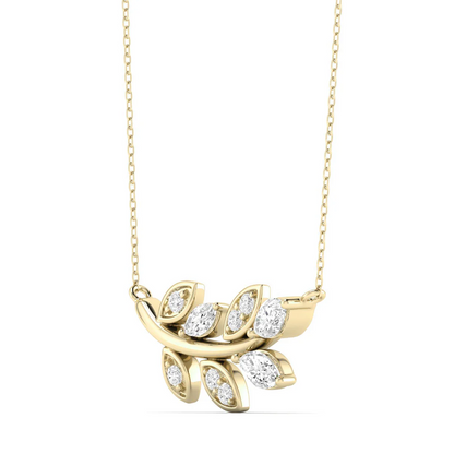 0.30 CTW Lab Grown Diamond Leaf Pendant