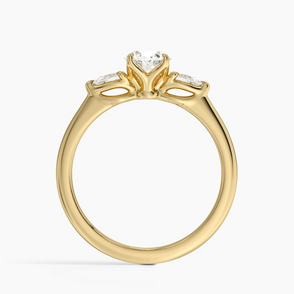 3/4CT Oval Lab Grown Diamond Three Stone Ring