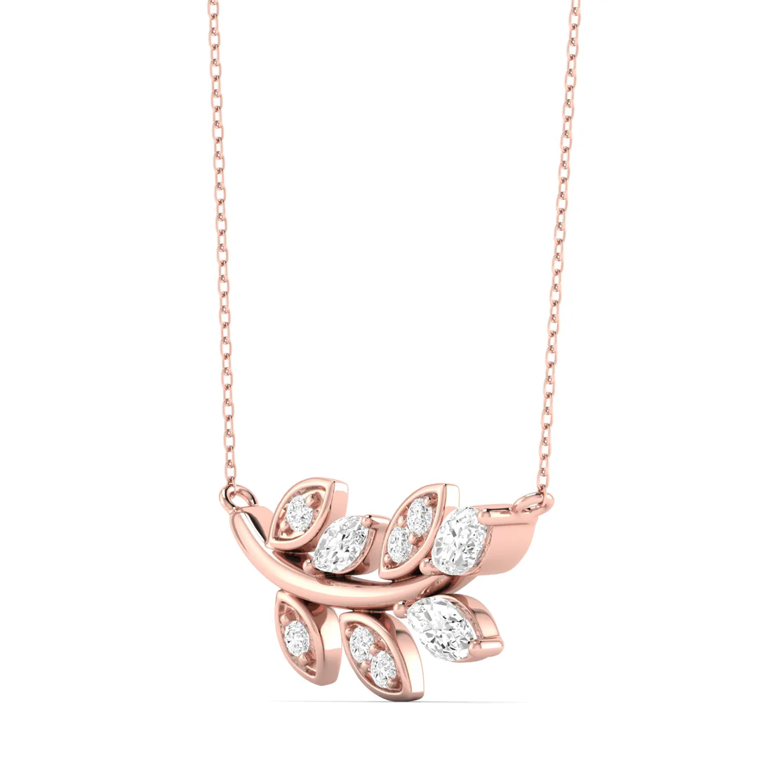 0.30 CTW Lab Grown Diamond Leaf Pendant