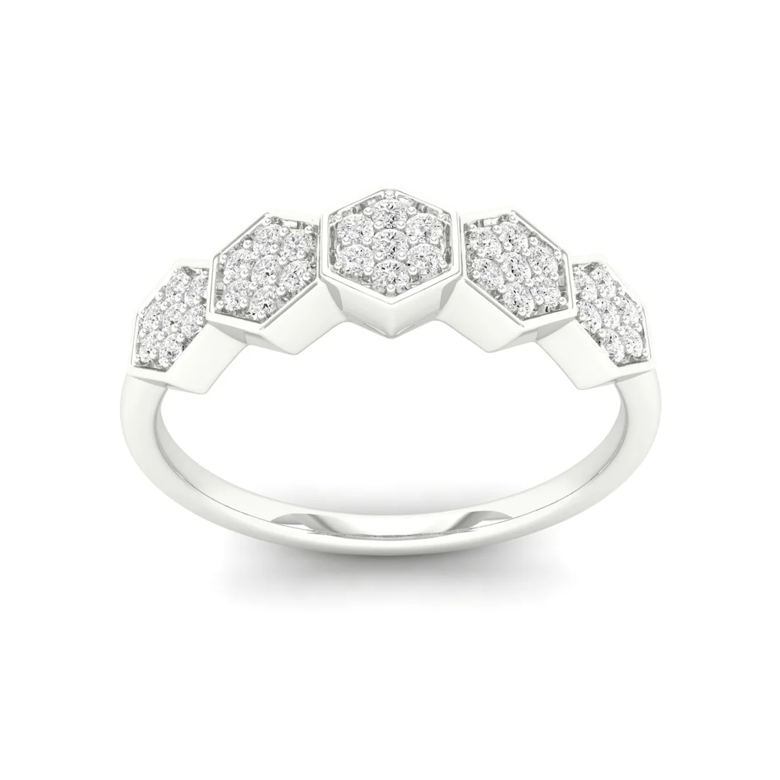 0.25Ctw Lab Grown Diamond Honey Comb Wedding Band